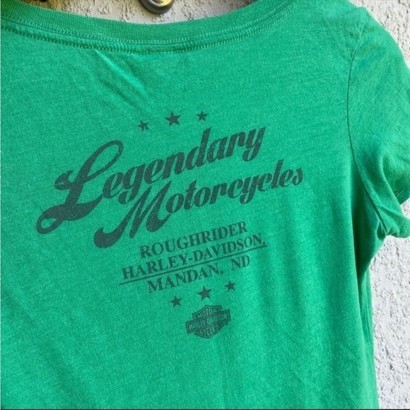 Harley Davidson green apple rough riders tshirt size medium - Picture 3 of 5